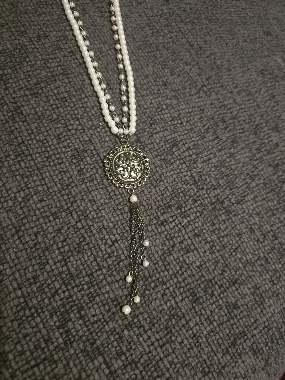 Vintage Double Strand Tassel Necklace - Picture 3 of 4